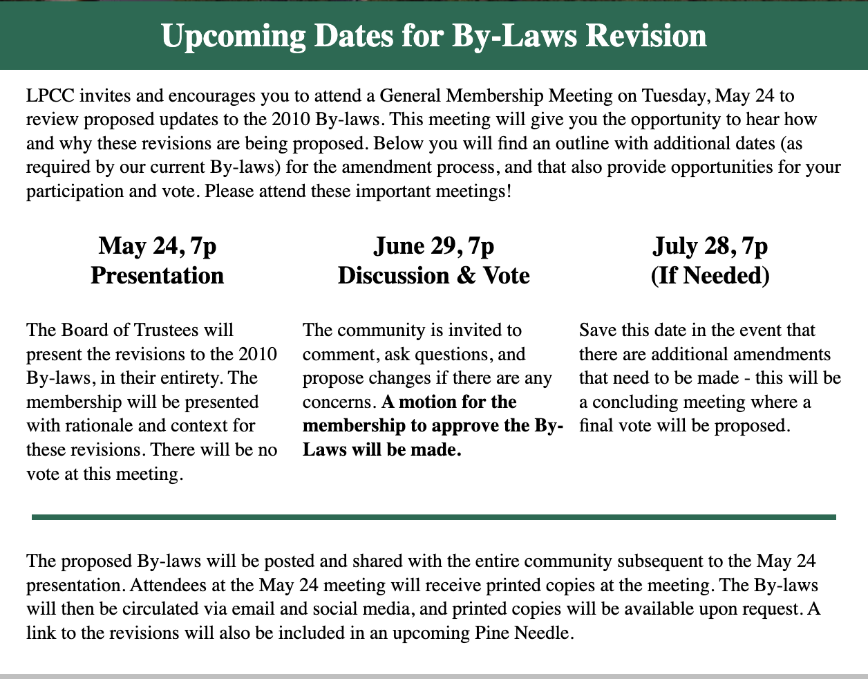 By-laws Revisions