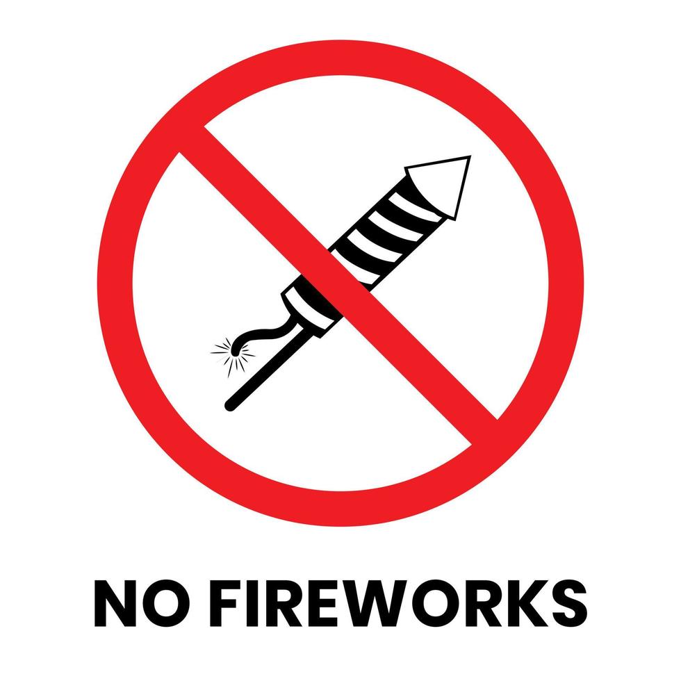 no-fireworks-sign-sticker-with-text-inscription-on-isolated-background-free-vector